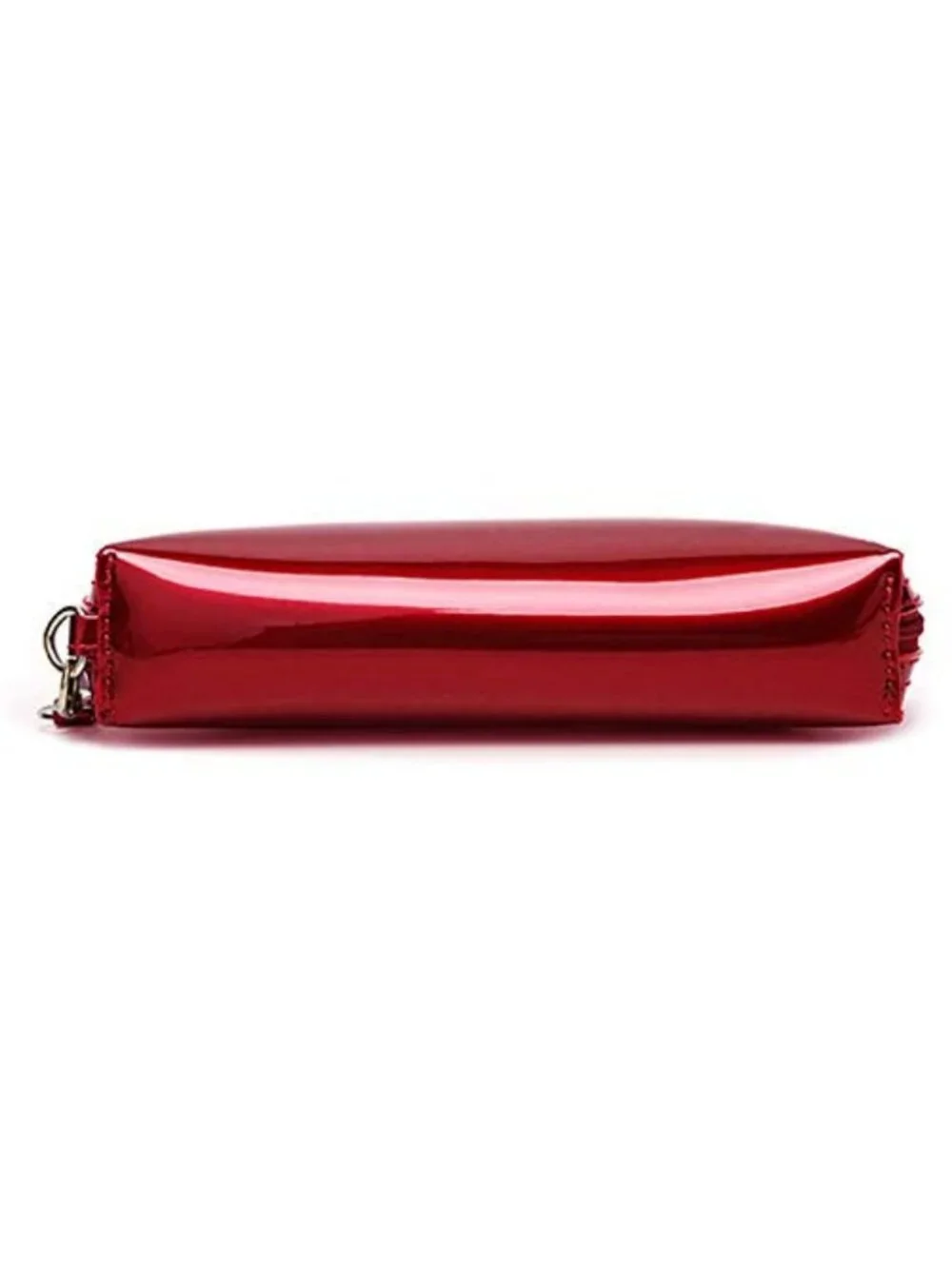 Stylish Patent Leather Makeup Pouch | Zipper Cosmetic Bag & Wristlet Clutch